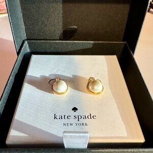 Kate Spade Gold and White Earrings
